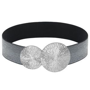 Wide Stretchy Waist Belt For Women Elastic Waistband For Dresse Black Bling😹